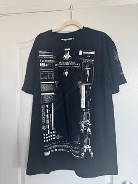 Neo4ic Tech Black Graphic Men’s T‑Shirt with Circuitry Print -XXL -NWOT
